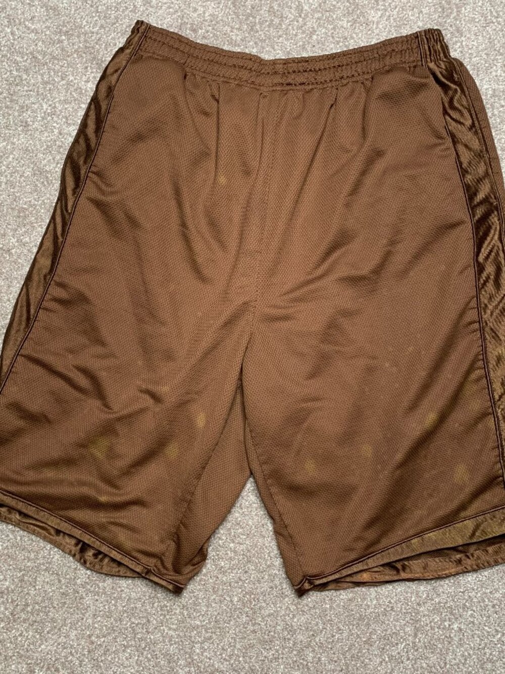 PROCLUB MEN HEAVY WEIGHT BROWN BASKETBALL STYLE MESH SHORTS PANTS SIZE S - 5XL